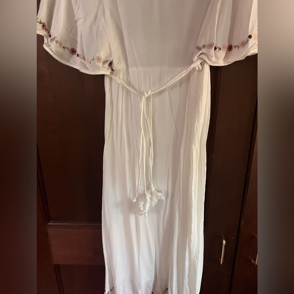 Anthropologie Knot Sisters Small white maxi dress boho prairie embroidered - Picture 5 of 12